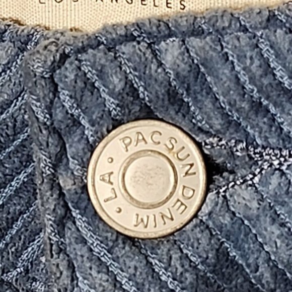 NWT - PACSUN Women's VINTAGE Mom Jean CORDUROY Blue JEANS PANTS US 24 - Picture 4 of 11